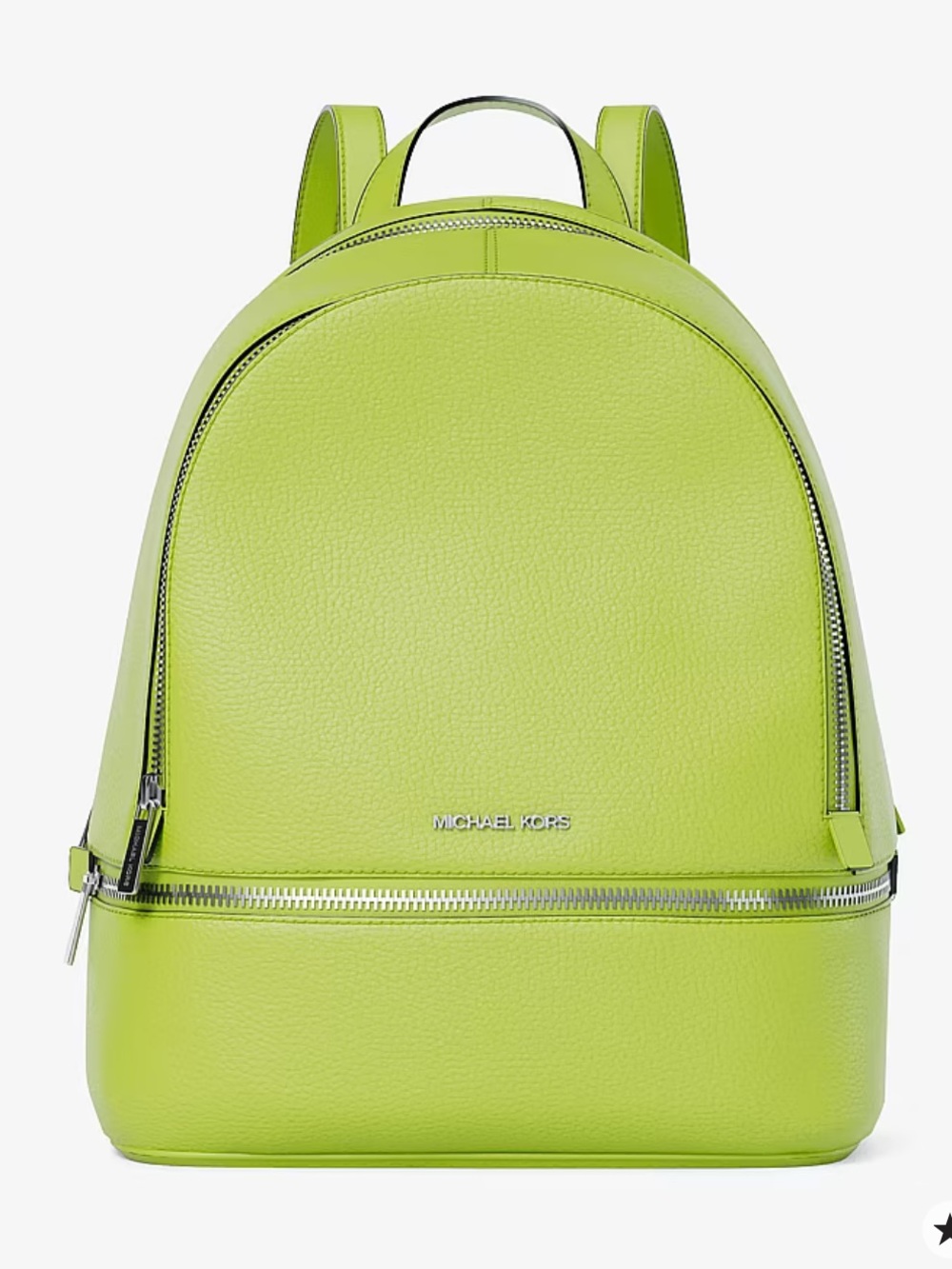Michael Kors Rhea Medium leather Backpack Lime